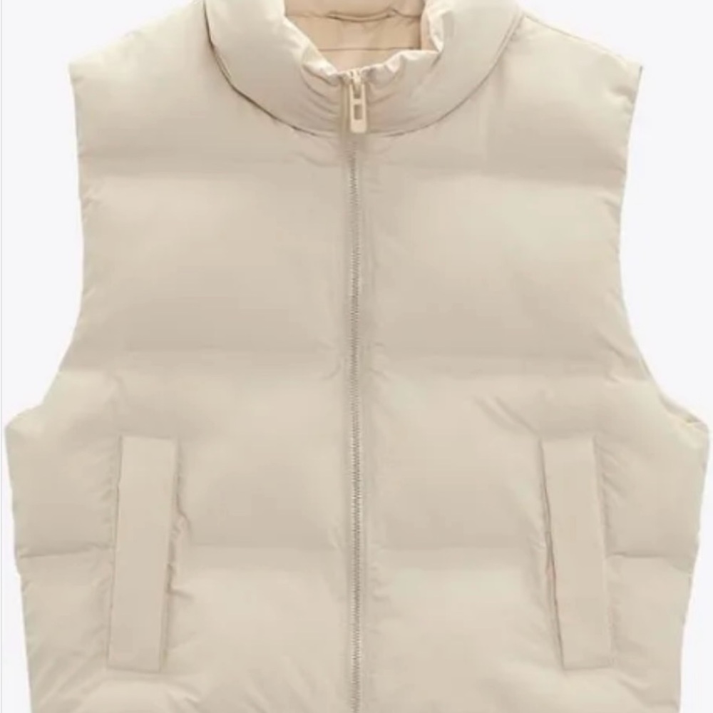 Zara Beige Puffer Vest